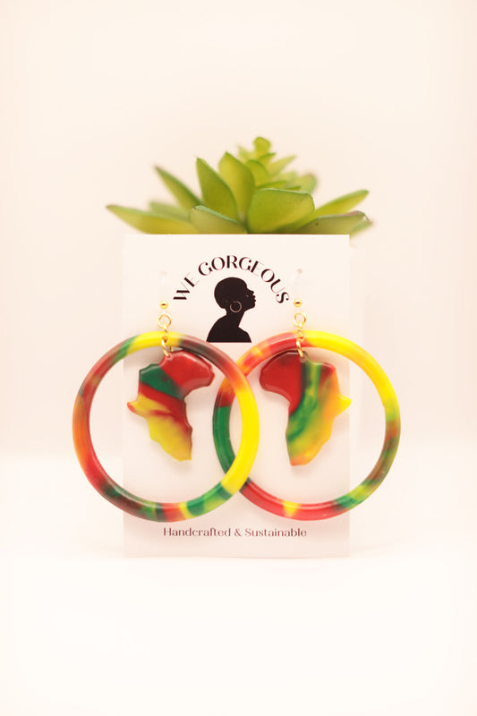 Africa Large Hoop Upcycled Sustainable Earrings