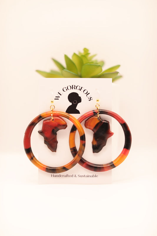 Africa Large Hoop Upcycled Sustainable Earrings