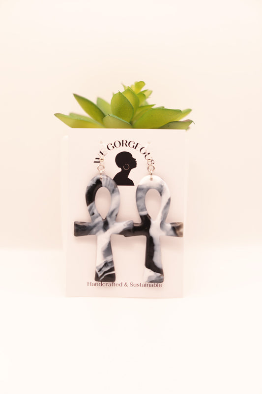 Ankh Upcycled Sustainable Dangle Earrings