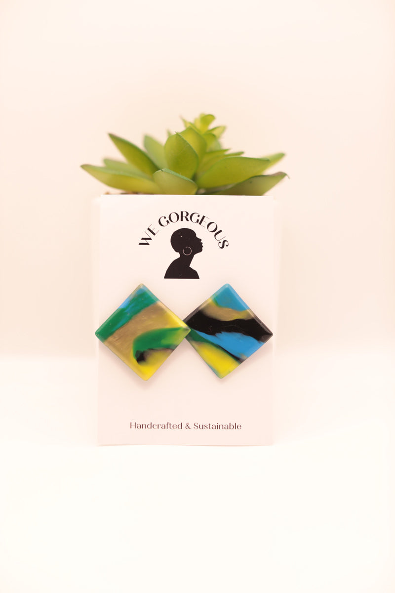 Diamond Upcycled Sustainable Drop Earrings