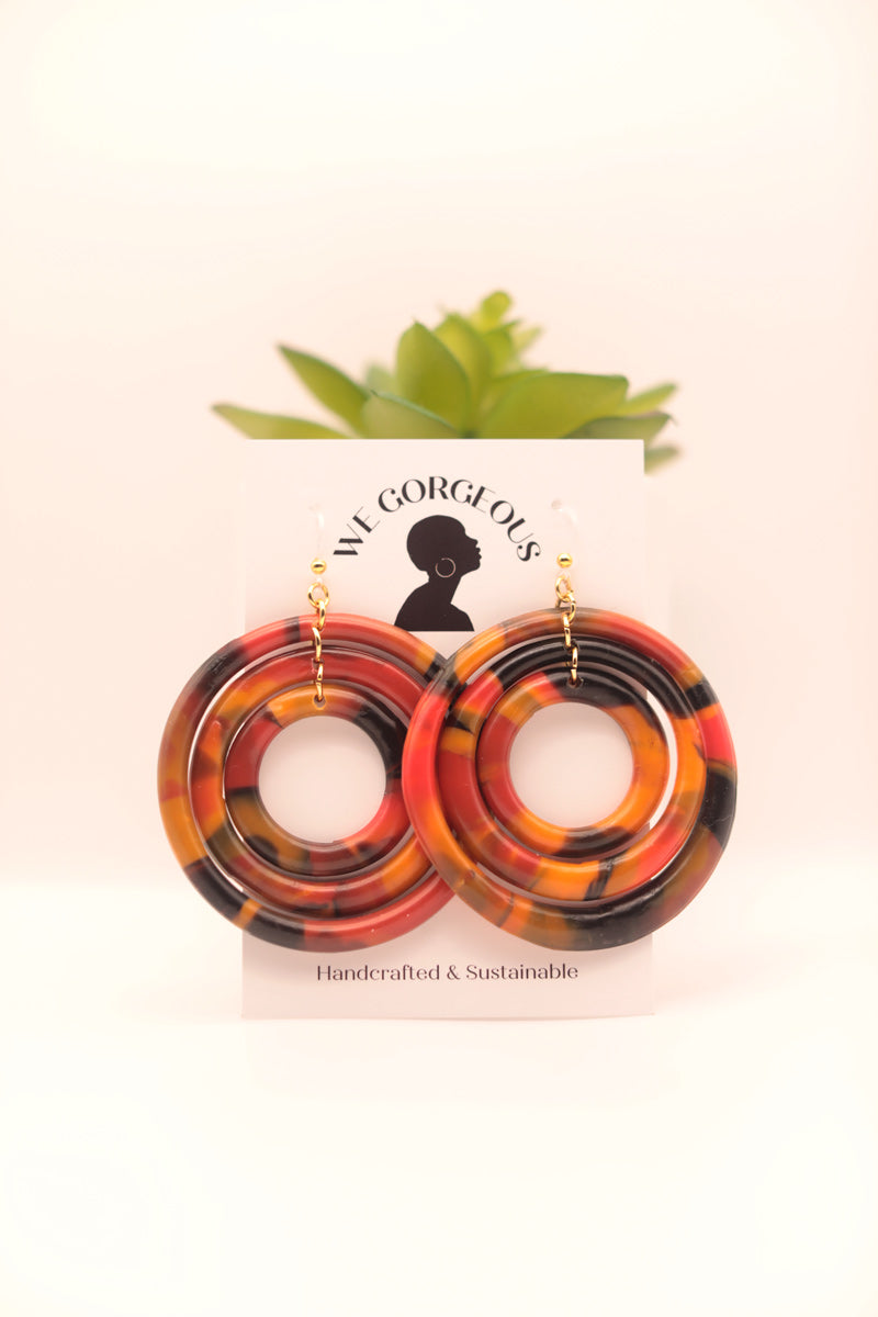 Triple Hoop Upcycled Sustainable Earrings