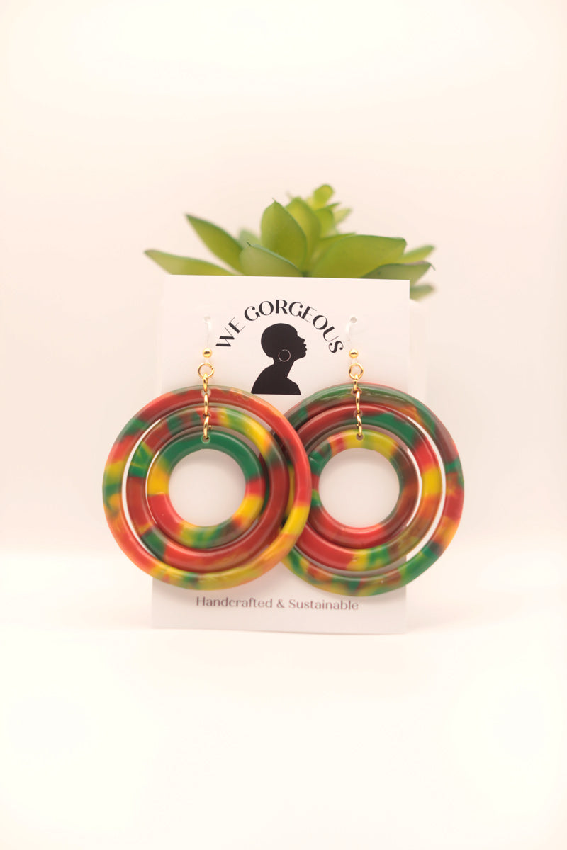 Triple Hoop Upcycled Sustainable Earrings