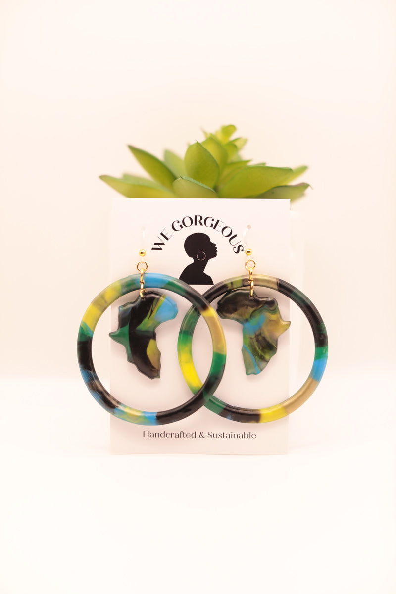 Africa Large Hoop Upcycled Sustainable Earrings