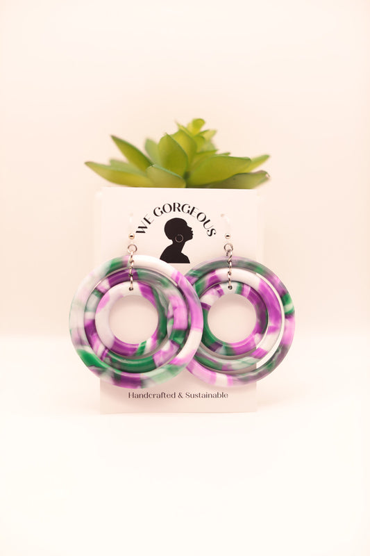 Triple Hoop Upcycled Sustainable Earrings