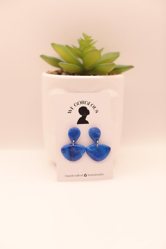 Mini Fan Upcycled Sustainable Drop Earrings