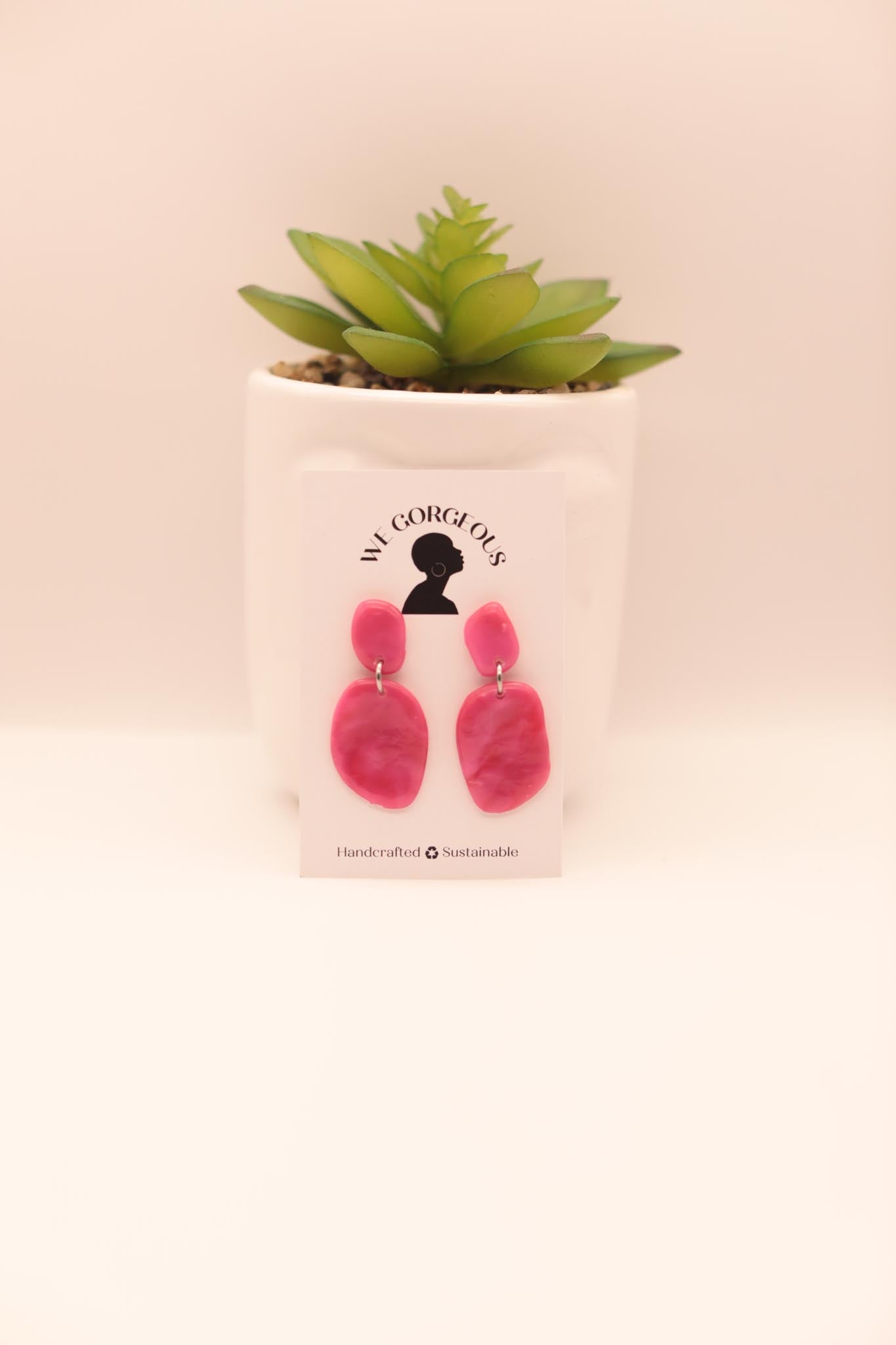 Mini Rectangle Upcycled Sustainable Drop Earrings